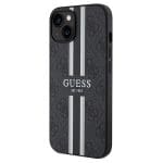 Guess GUHMP15SP4RPSK Black Hardcase 4G Printed Stripes MagSafe Kryt iPhone 15