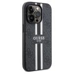 Guess GUHMP15XP4RPSK Black Hardcase 4G Printed Stripes MagSafe Kryt iPhone 15 Pro Max