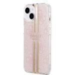 Guess IML 4G Gold Stripe Pink Kryt iPhone 15