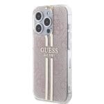 Guess IML 4G Gold Stripe Pink Kryt iPhone 15 Pro Max