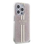 Guess IML 4G Gold Stripe Pink Kryt iPhone 15 Pro Max