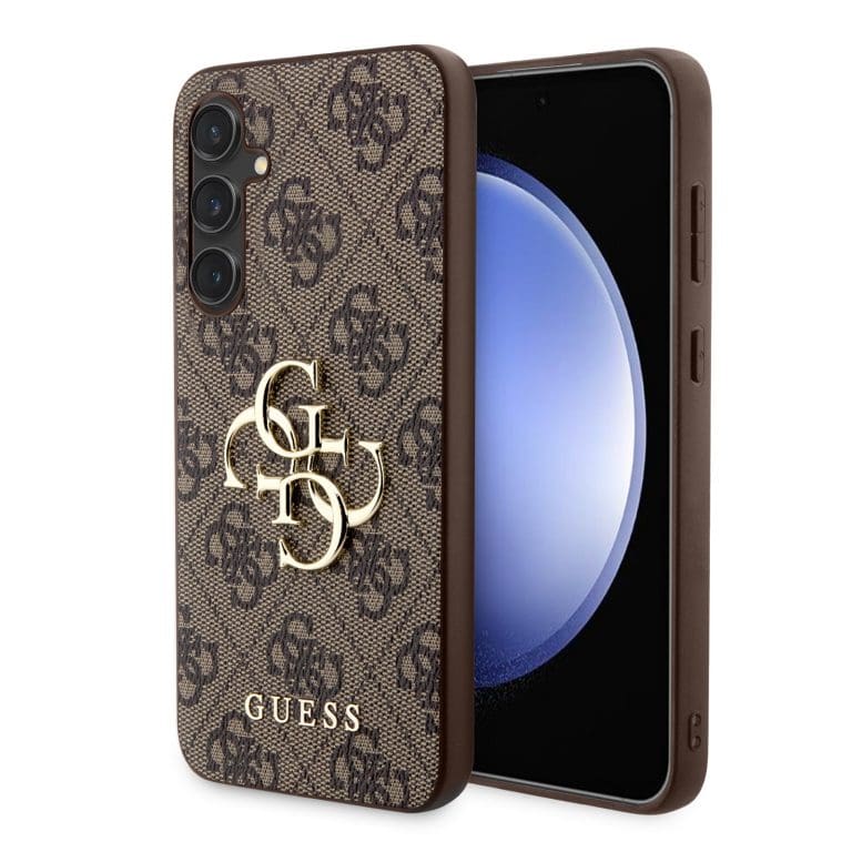 Guess PU 4G Metal Logo Brown Kryt Samsung Galaxy S23 Fe