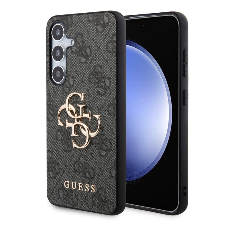 Guess PU 4G Metal Logo Grey Kryt Samsung Galaxy S24