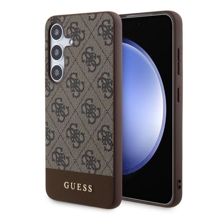 Guess PU 4G Stripe Brown Kryt Samsung Galaxy S24 Plus