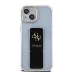 Guess PU Grip Stand 4G Metal Logo Black Kryt iPhone 15