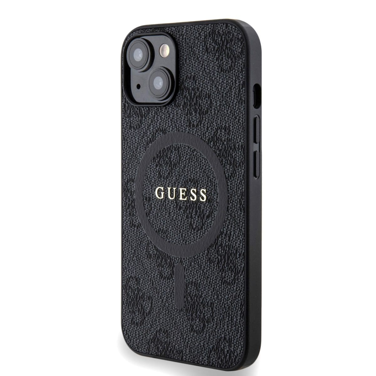 Guess PU Leather 4G Colored Ring MagSafe Black Kryt iPhone 14