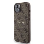Guess PU Leather 4G Colored Ring MagSafe Brown Kryt iPhone 14
