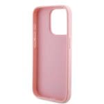 Guess PU Leather Iridescent Metal Script Pink Kryt iPhone 15 Pro Max