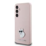 Karl Lagerfeld Liquid Silicone Metal Choupette Pink Kryt Samsung Galaxy S23 Fe