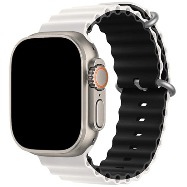 Ocean Náramok Apple Watch 45/44/42/Ultra Black Orange