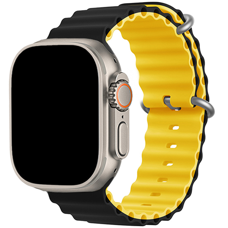 Ocean Náramok Apple Watch 45/44/42/Ultra Black Yellow