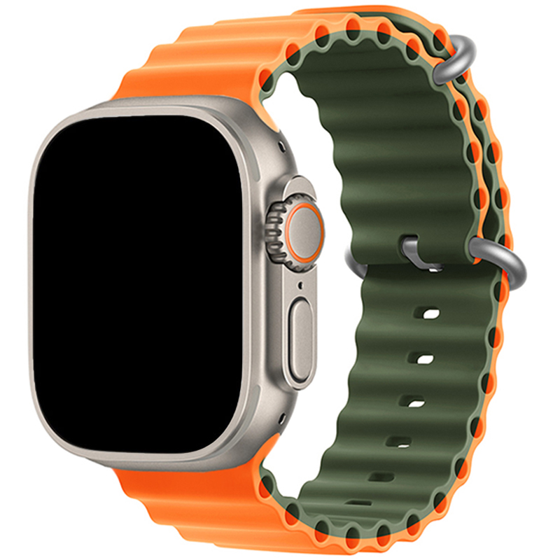 Ocean Náramok Apple Watch 45/44/42/Ultra Orange Army Green