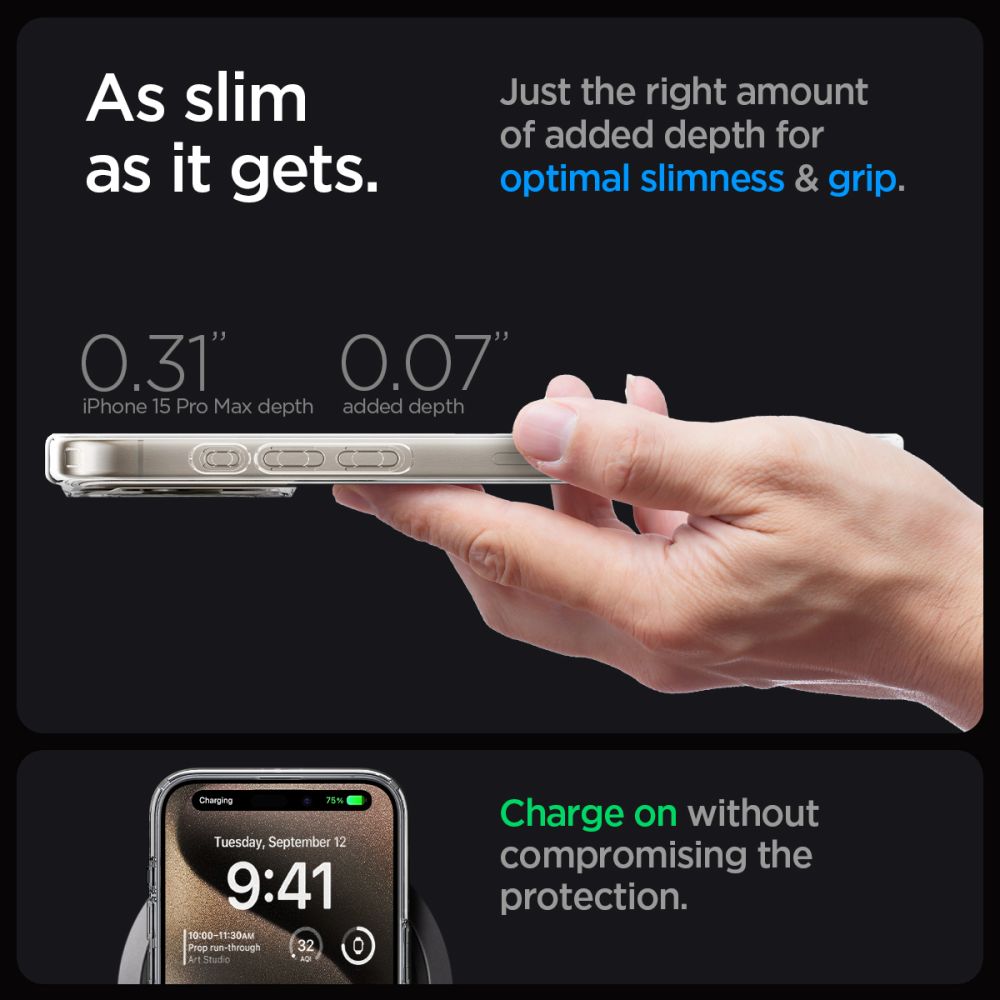 Spigen Ultra Hybrid Mag MagSafe Zero One Natural Titanium Kryt iPhone 15 Pro Max