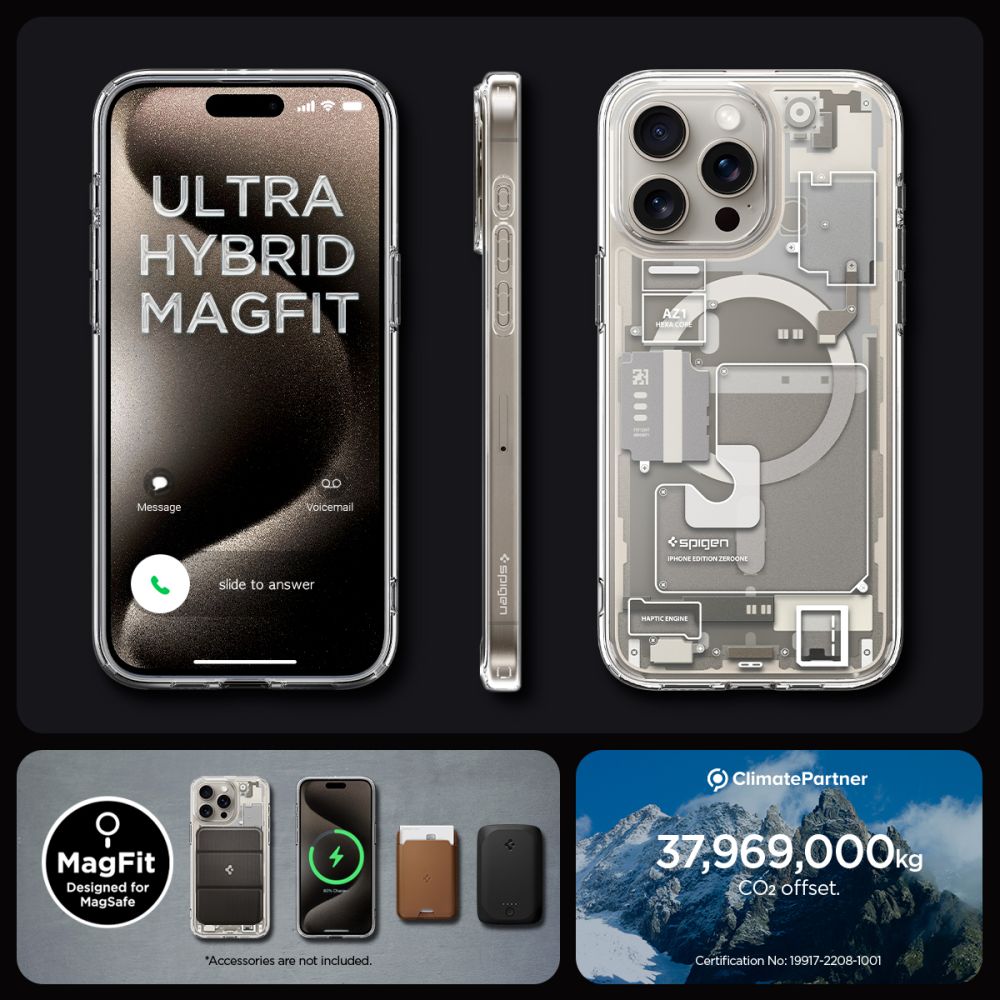 Spigen Ultra Hybrid Mag MagSafe Zero One Natural Titanium Kryt iPhone 15 Pro Max