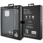 BMW BMHCP15L23PSCCK Black Hardcase M Edition Carbon Stripe & Strap Kryt iPhone 15 Pro