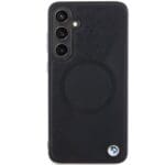 BMW BMHMS24M23RTPK S926 Black Hardcase Signature Leather Half Textured & Circle MagSafe Kryt Samsung Galaxy S24 Plus