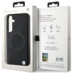 BMW BMHMS24M23RTPK S926 Black Hardcase Signature Leather Half Textured & Circle MagSafe Kryt Samsung Galaxy S24 Plus