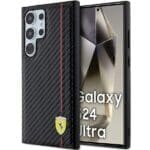 Ferrari FEHCS24LN3DUR Black HardCase Carbon Printed Line Kryt Samsung Galaxy S24 Ultra