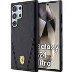 Ferrari FEHMS24LP3BAK Black HardCase Hot Stamp V Lines MagSafe Kryt Samsung Galaxy S24 Ultra