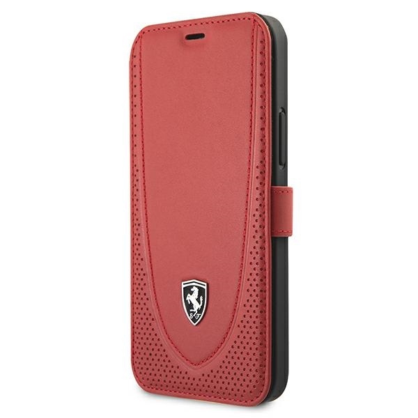 Ferrari FEOGOFLBKP12LRE Red Book Off Track Perforated Kryt iPhone 12 Pro Max