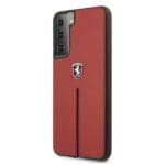 Ferrari FEOSIHCS21MRE Red HardCase Off Track Leather Nylon Stripe Kryt Samsung Galaxy S21 Plus