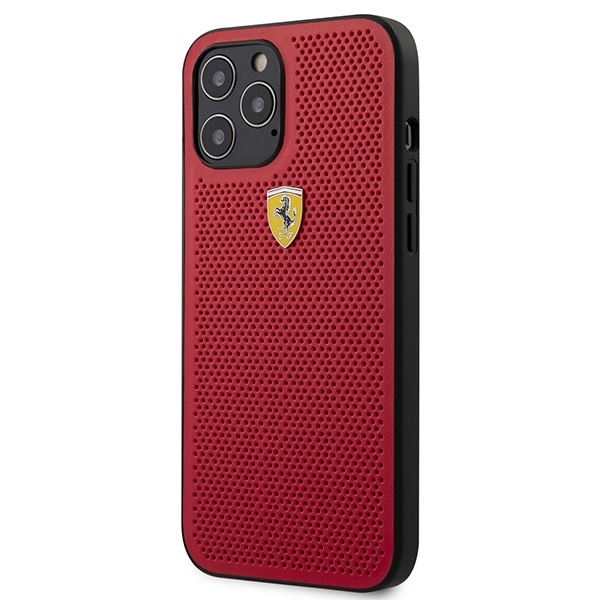 Ferrari FESPEHCP12LRE Red HardCase On Track Perforated Kryt iPhone 12 Pro Max