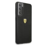 Ferrari FESPEHCS21MBK Black HardCase On Track Perforated Kryt Samsung Galaxy S21 Plus