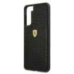 Ferrari FESPEHCS21MBK Black HardCase On Track Perforated Kryt Samsung Galaxy S21 Plus