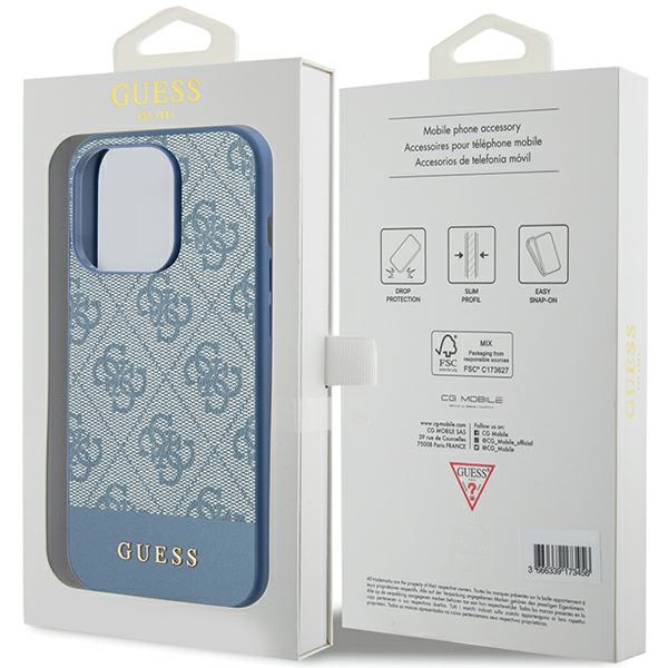 Guess GUHCP15LG4GLBL Blue HardCase 4G Stripe Collection Kryt iPhone 15 Pro