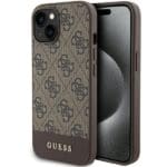 Guess GUHCP15SG4GLBR Brown HardCase 4G Stripe Collection Kryt iPhone 15
