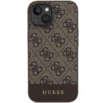 Guess GUHCP15SG4GLBR Brown HardCase 4G Stripe Collection Kryt iPhone 15