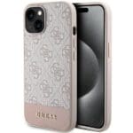 Guess GUHCP15SG4GLPI Pink HardCase 4G Stripe Collection Kryt iPhone 15