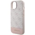 Guess GUHCP15SG4GLPI Pink HardCase 4G Stripe Collection Kryt iPhone 15