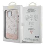 Guess GUHCP15SG4GLPI Pink HardCase 4G Stripe Collection Kryt iPhone 15