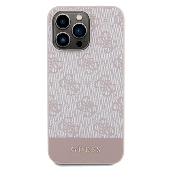 Guess GUHCP15XG4GLPI Pink HardCase 4G Stripe Collection Kryt iPhone 15 Pro Max