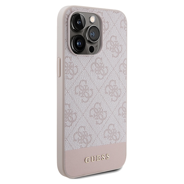 Guess GUHCP15XG4GLPI Pink HardCase 4G Stripe Collection Kryt iPhone 15 Pro Max