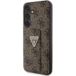 Guess GUHCS24MPGS4TDW S926 Brown Hardcase Grip Stand 4G Triangle Strass Kryt Samsung Galaxy S24 Plus