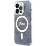 Guess GUHMP15LH4STB Blue HardCase IML 4G MagSafe Kryt iPhone 15 Pro