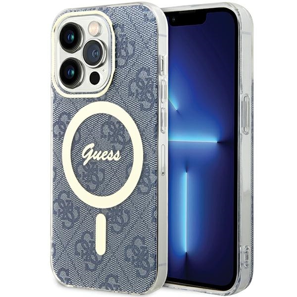 Guess GUHMP15LH4STB Blue HardCase IML 4G MagSafe Kryt iPhone 15 Pro