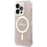 Guess GUHMP15LH4STP Pink HardCase IML 4G MagSafe Kryt iPhone 15 Pro