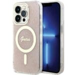 Guess GUHMP15LH4STP Pink HardCase IML 4G MagSafe Kryt iPhone 15 Pro