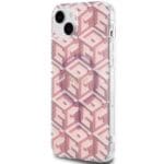 Guess GUHMP15MHGCUSTGP Pink HardCase IML GCube MagSafe Kryt iPhone 15 Plus