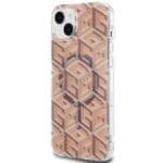 Guess GUHMP15MHGCUSTGW Brown HardCase IML GCube MagSafe Kryt iPhone 15 Plus