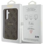 Guess GUHMS24MG4GFRW Brown Hardcase 4G Collection Leather Metal Logo MagSafe Kryt Samsung Galaxy S24 Plus