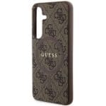 Guess GUHMS24SG4GFRW Brown Hardcase 4G Collection Leather Metal Logo MagSafe Kryt Samsung Galaxy S24