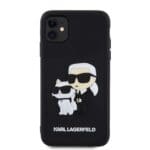 Karl Lagerfeld 3D Rubber Karl and Choupette Black Kryt iPhone 11