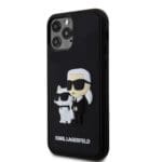 Karl Lagerfeld 3D Rubber Karl and Choupette Black Kryt iPhone 12/12 Pro