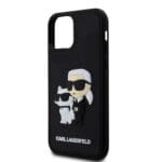 Karl Lagerfeld 3D Rubber Karl and Choupette Black Kryt iPhone 12/12 Pro