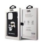 Karl Lagerfeld 3D Rubber Karl and Choupette Black Kryt iPhone 13 Pro