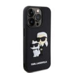 Karl Lagerfeld 3D Rubber Karl and Choupette Black Kryt iPhone 14 Pro